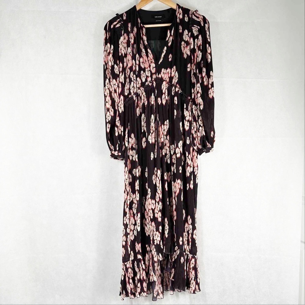 Isabel Marant Floral Silk Crepe Midi Dress Size Small US 4